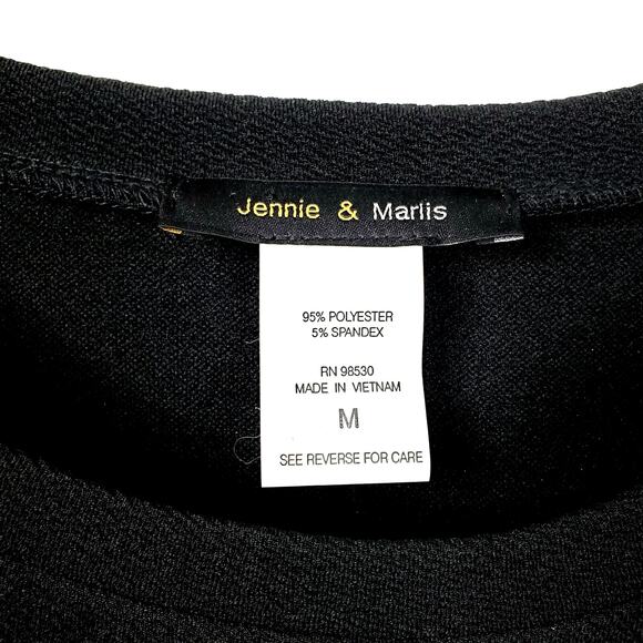 Women Jennie Marlis Black Top Blouse M Zip Ruffle Boxy Career Going Out NEW - Picture 4 of 9